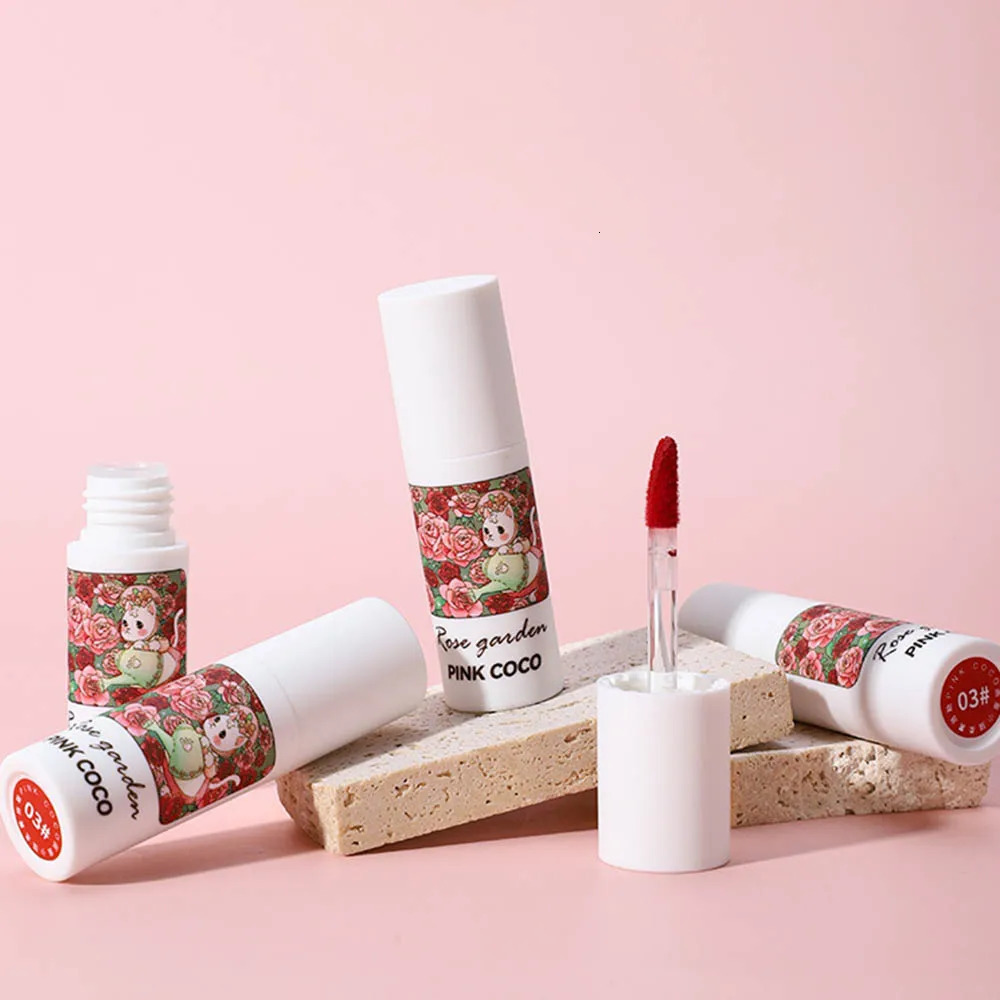 Rose Garden Matte Muse Lip Mud Liquid Lipstick Waterproof Nude Lip Gloss Long Lasting Non-stick Cup Sexy Women Lipgloss Cosmetic 240621