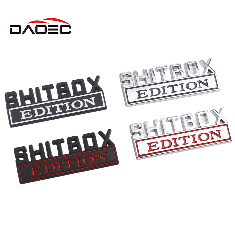 Car 3D Metal Chrome Sticker Emblem SHITBOX EDITION Badge Car Tail Trunk Side Body Scratch Styling Stickers Auto Accessories