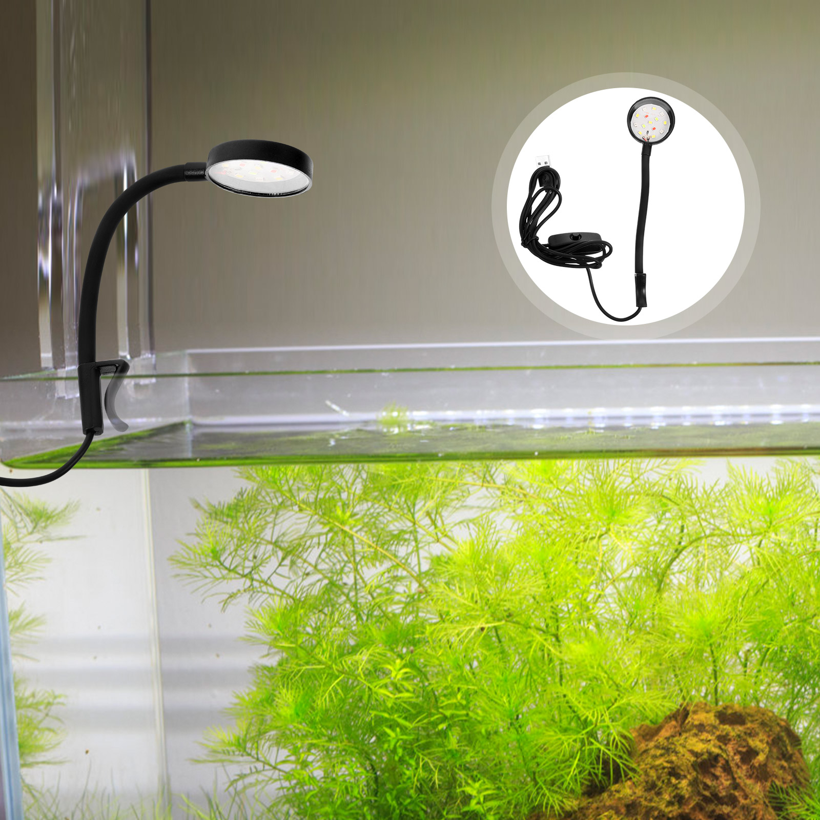Aquarium Lights Small Fish Tank Plant Accessories LED Plastic Jellyfish Reusable Lamp