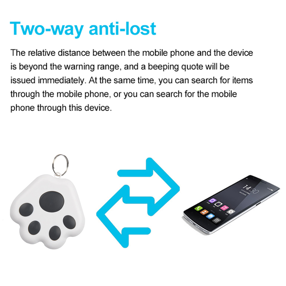 Mini Cute Cat Paw Smart Tracker Bluetooth Anti-Lost Waterproof Tracker For Car Kids Pets Wallet Key Collar Tracking Device
