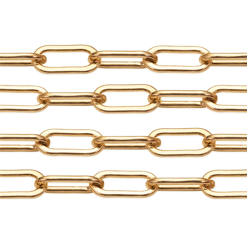 Real 14K Gold Filled Flat Paperclip Chain 2.5MM Chain Necklace Gold jewelry Minimalist Gold Filled Chain DIY Jewelry