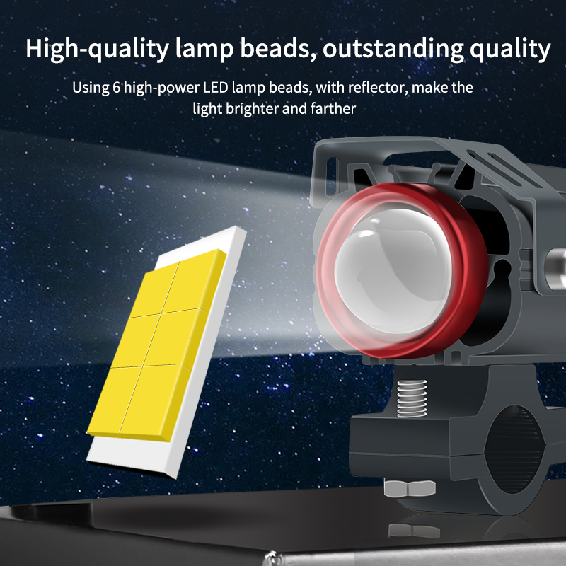 Motorcycle LED Auxiliary Headlight Spotlight Projector Lens Driving Fog Light White/Amber With Switch for Car Off-road 4X4 ATV