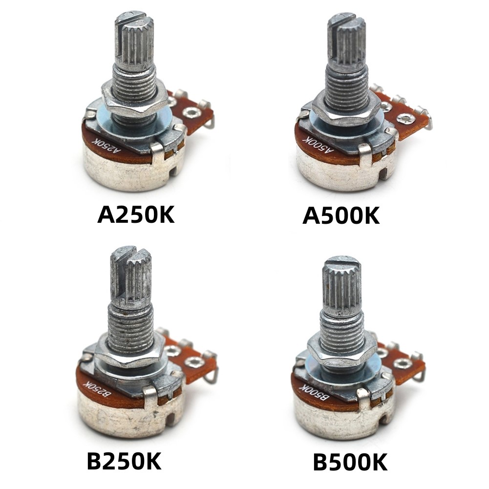 Guitar Potentiometer 18mm Pots Shaft Length A250 B250 A500 B500K Volume Or Tone Electric Guitar Bass Effect Amp Tone Volume