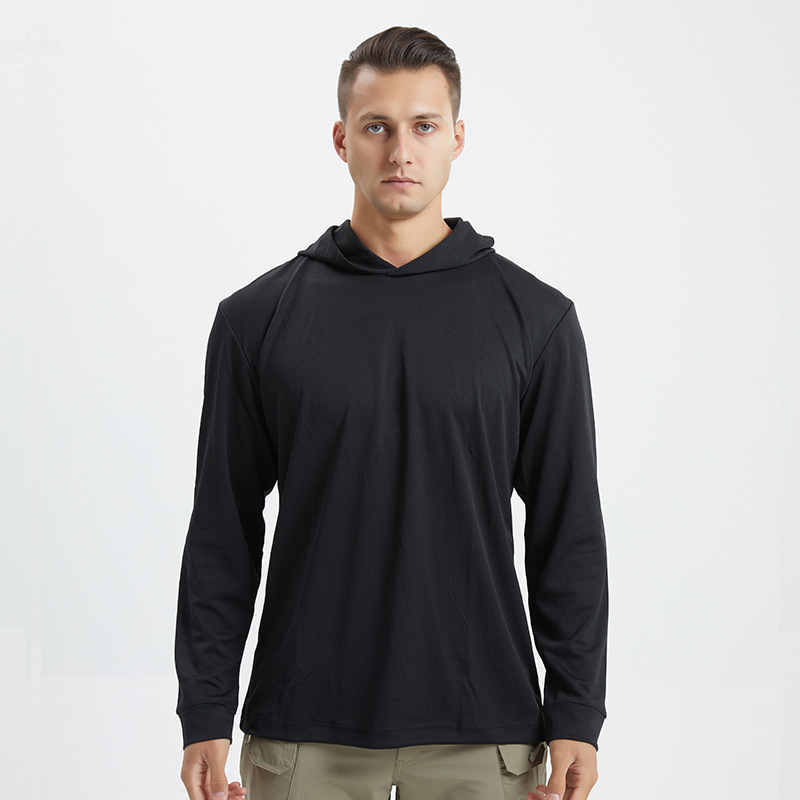 New Spring Summer Men Hoodie Long Sleeve Quick Dry T-shirts Military Training Outdoor Tactical Sweatshirts Tops Outdoor