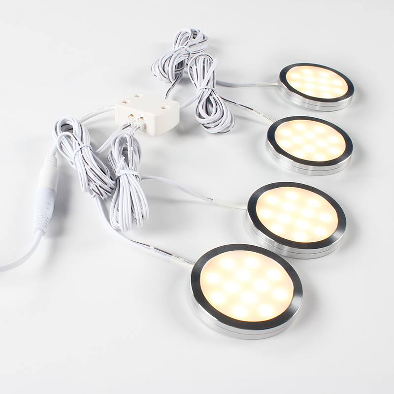 HEYRV 4 PCS 6 PCS 12VDC 2.5 W 60mm Super Thin Round Multiple Remote Control Ceiling LED Interior Lights Kit Trailer Van Camper
