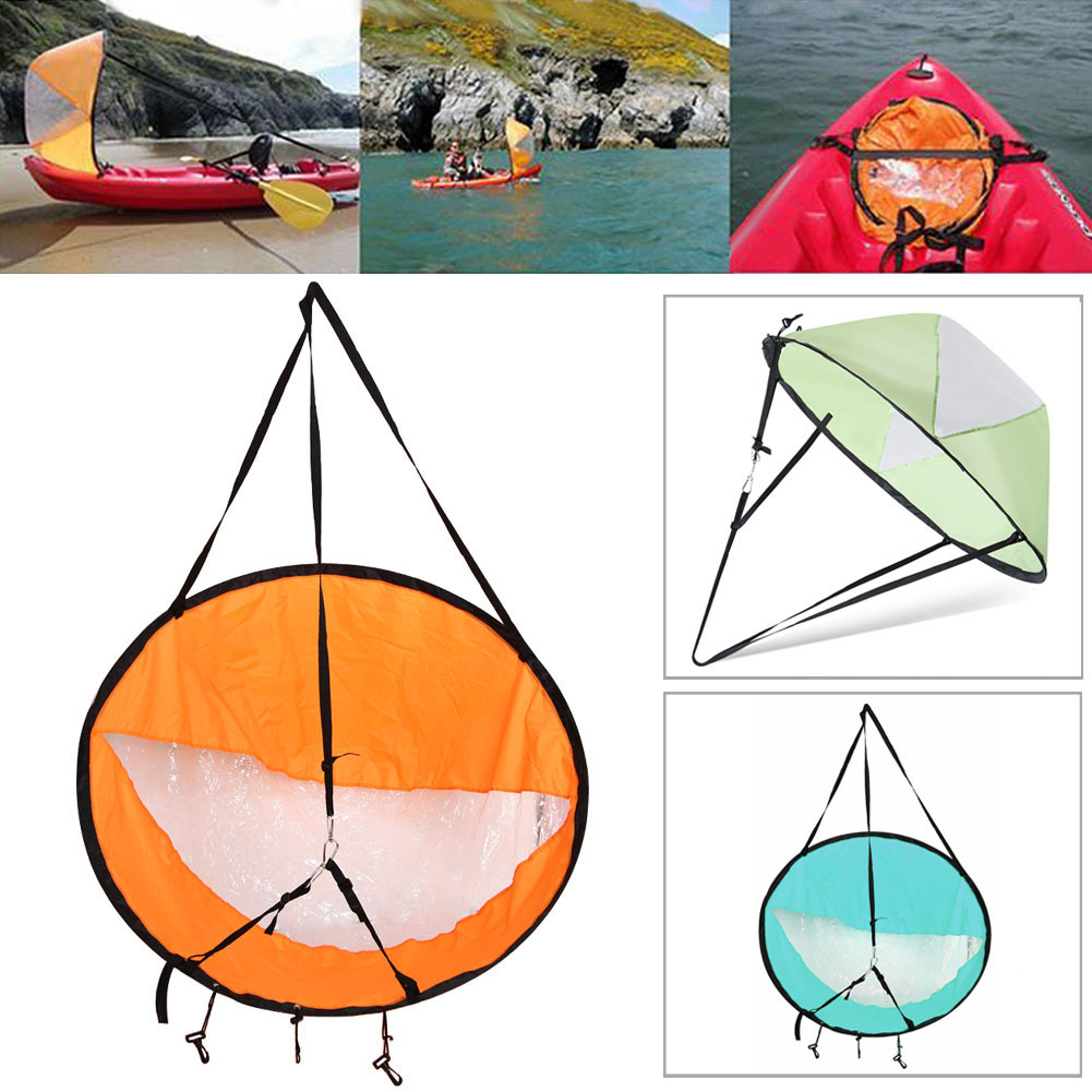 Kayak Boat Wind Sail Canoe Sup Paddle Board Sail with Clear Window Fishing Rowing Boat Inflatable Outboard Drifting Foldable