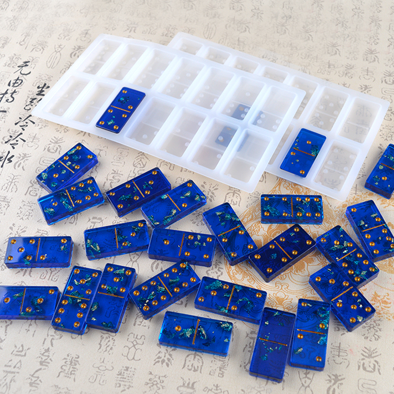 Hot Domino Game Moldes Para Resina Epoxi Cabochons Board Charms Silicone Moule Resine Epoxy Bijoux Jewelry Accessories Making