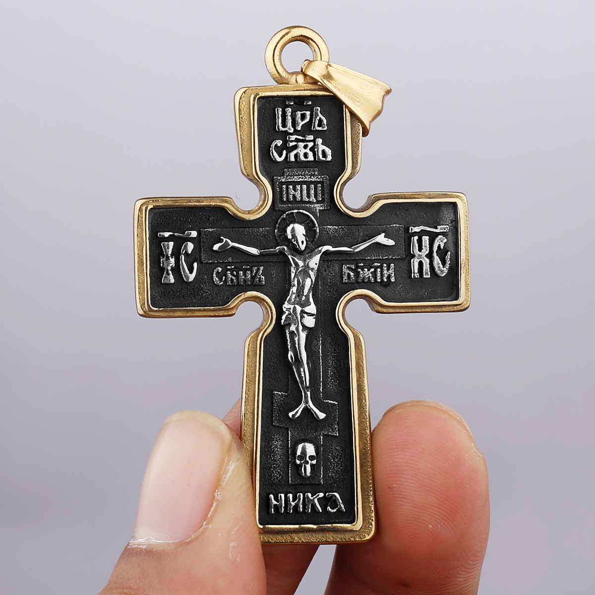 316L Titanium Steel Jesus Christ Cross Men's Pendant Necklace Religious Believers High Quality Jewelry Gift Wholesale