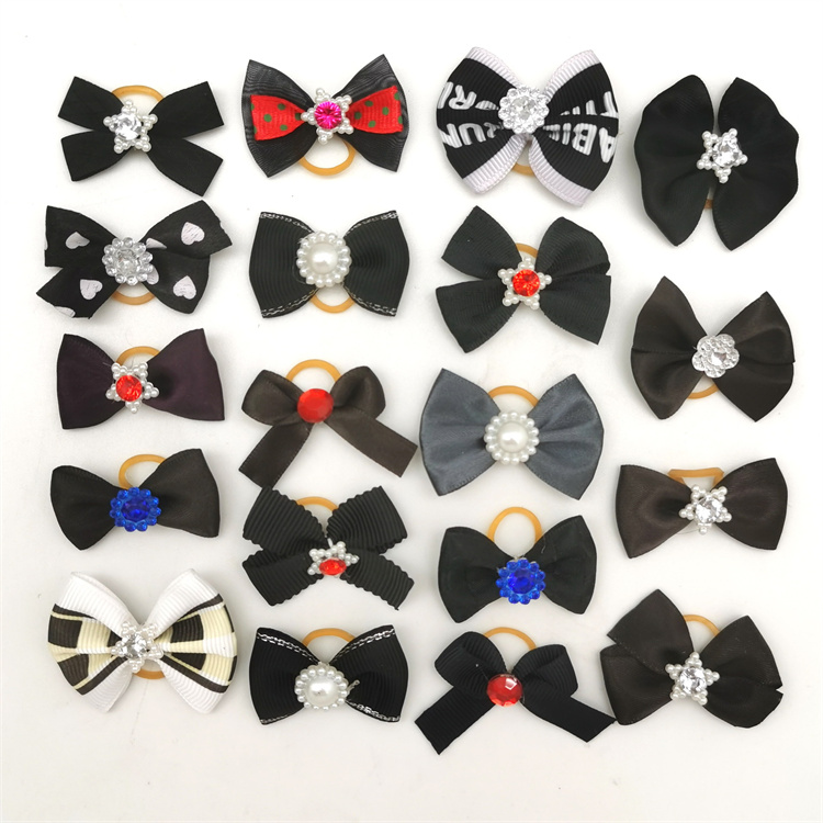 1200pcs Pet Grooming Hair Bows Puppy Mix Colours Decorate Hair Accessories for Small Dog Hair Rubber Bands Dog Grooming LT059