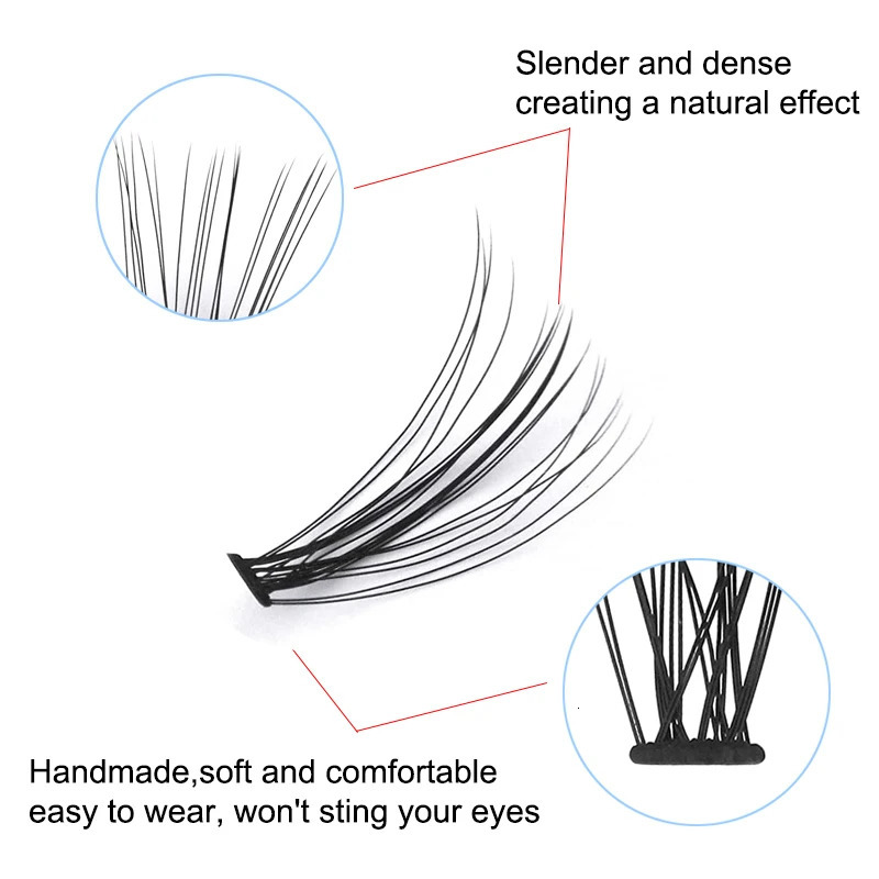 FAIRYTIS Arrival Mermaid Individual Eyelashes 0.07mm C Curl Natural Segmented Single Cluster Lashes 240624