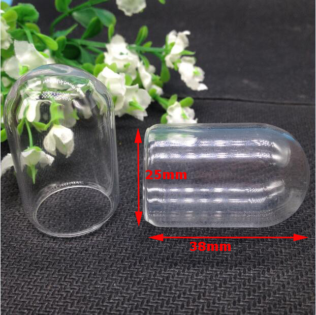 10set/lot--25*38mm Bell jar shape tube clear glass bubble bottle & tray & top connector--for DIY necklace accessories finding