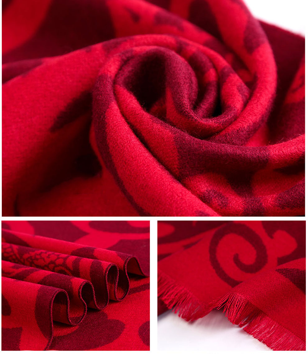 NEW Winter Scarf For Womens Fashion Chinese Red Men's Scarf Long Scarves Clothes Accessories Shawl Lucky Solid