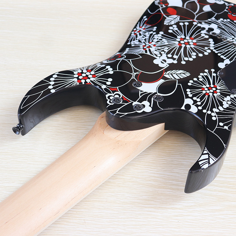 High Gloss 8 String Electric Guitar 39 Inch Black Guitarra Solid Basswood Body 22 Frets Good Handicraft Fast Deliver