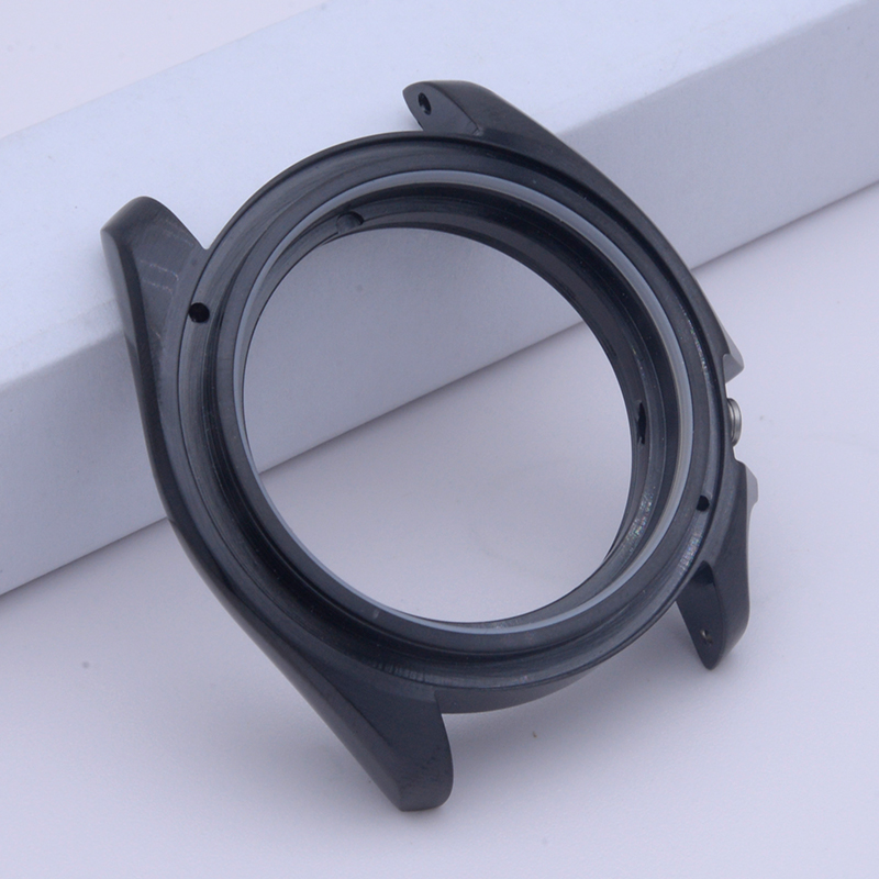 41mm Black Silver Case SKX007 Watch Case fit 7s26 NH35 NH36 4R35 4R36 Movement Crown At 3.8 Mod Case Men's Watch Waterproof Case