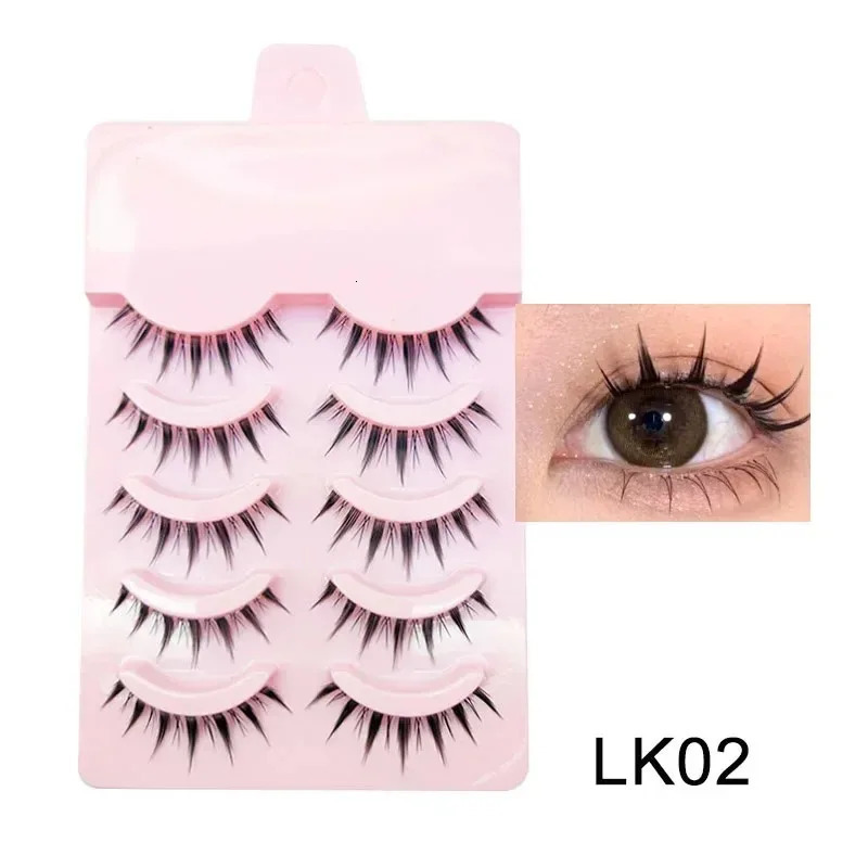 5 Pairs Natural Manga Lashes Soft Eyelashes Thick False Eye lashes Manga Daily Dating Makeup Eyelashes Lashes Wispy 240624