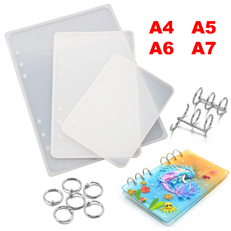 A4 A5 A6 A7 Notebook Cover Silicone Mold Crystal Epoxy Resin Molds For DIY UV Resin Mould Handmade Crystal Book Accessories