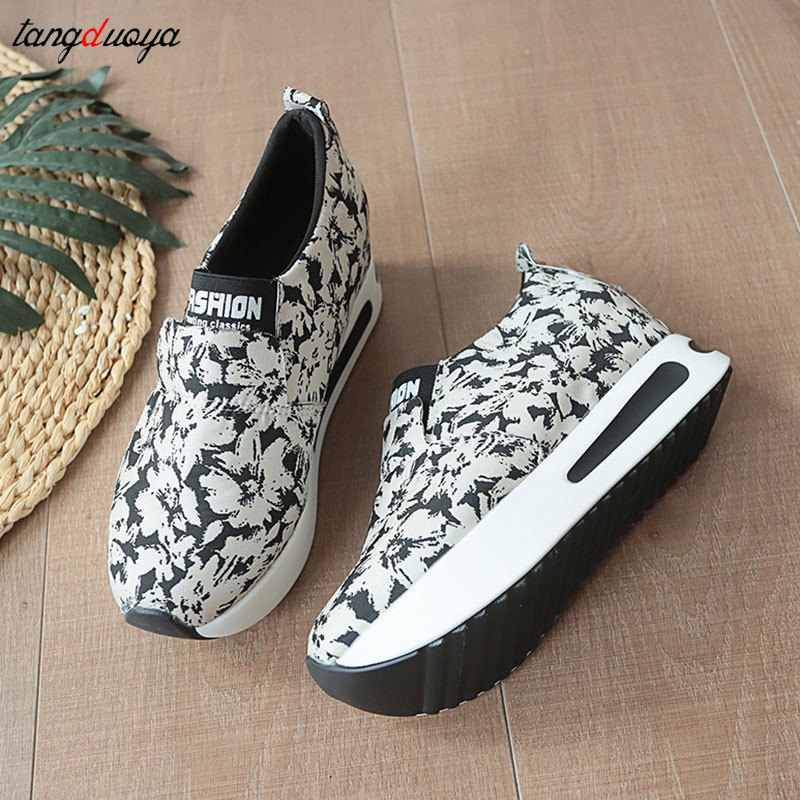 Chunky Platform Sneakers Women 2024 spring Hidden Heels Sport Shoes Woman Plus Size 42 Thick Bottom Loafers Shoes women sneakers