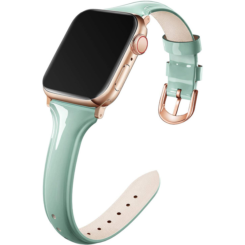 Slim Smooth Leather Strap For Apple Watch SE 6 7 Band 44mm 40mm 45mm 41mm iWatch 5 4 Bracelet For AppleWatch 3 42mm 38mm Bands