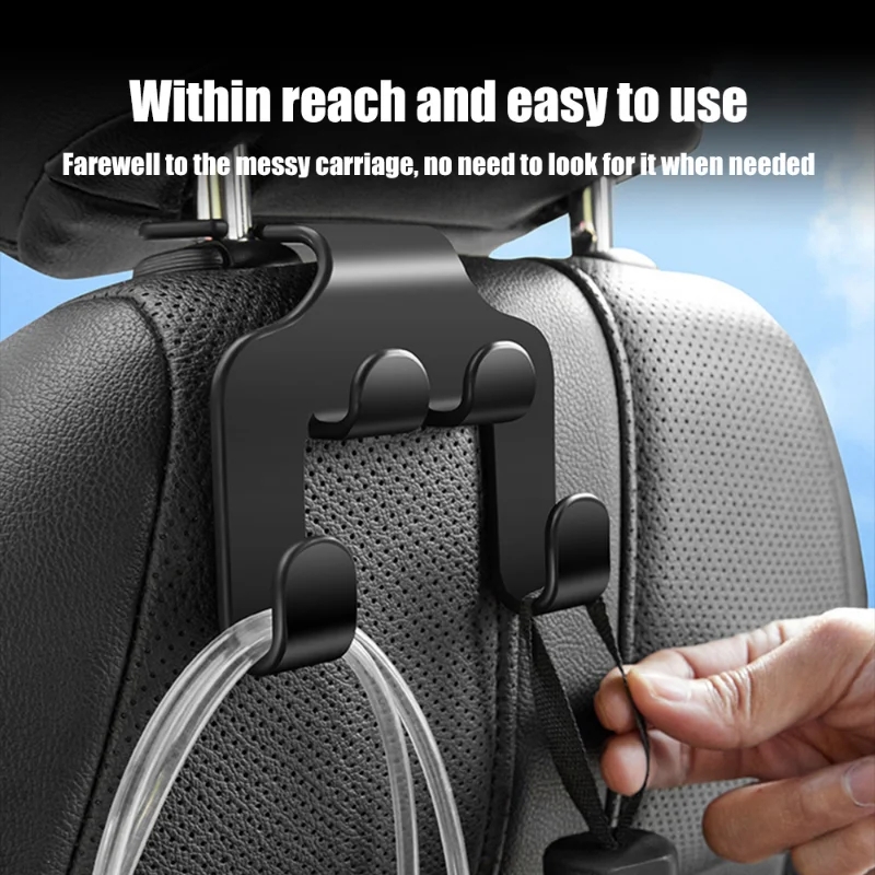 Multifunctional car seat back hook double-head mobile phone hanger headrest hanging bag storage hanger car interior accessories