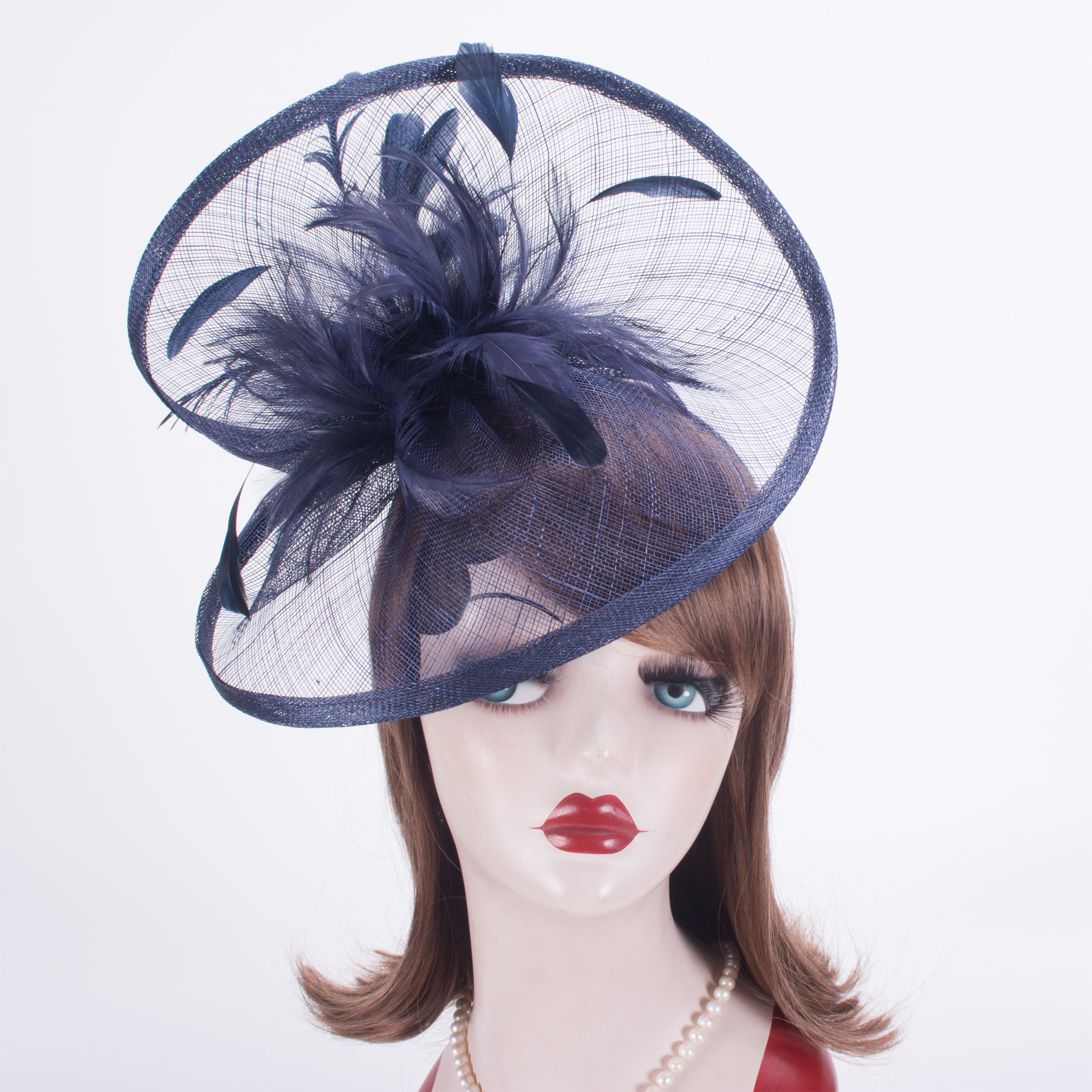 Womens Kentucky Derby Sinamay Saucer Fascinators Wedding Church Racing Hats Headband Headpiece T470