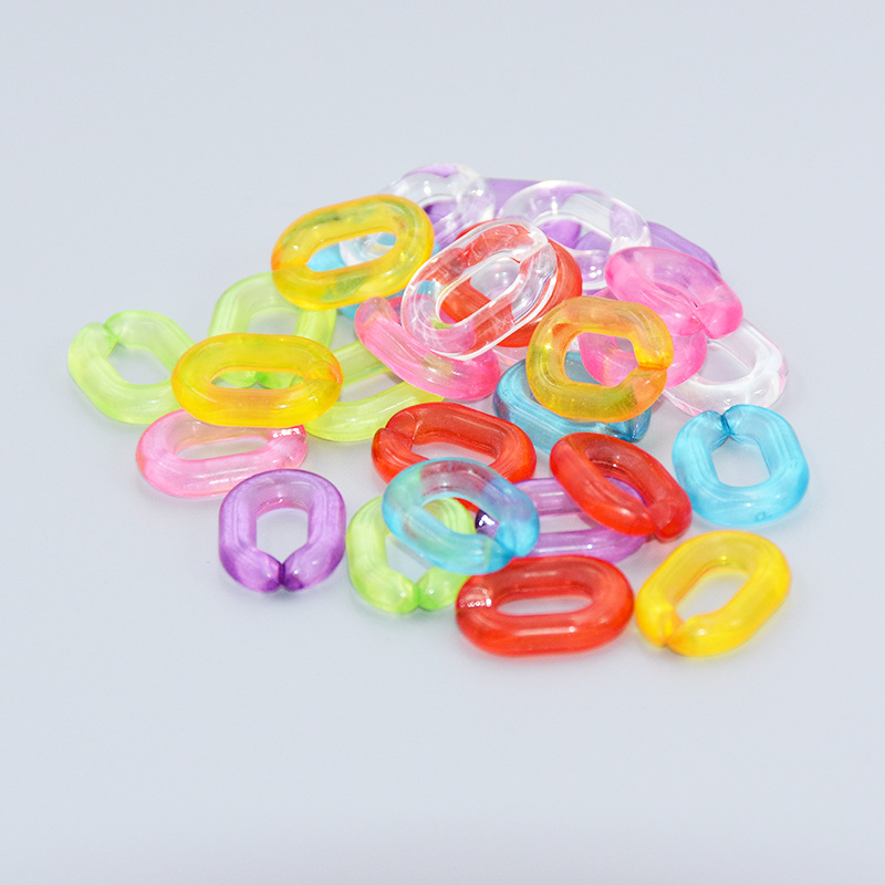 50pcs Transparent Acrylic Open Rings Beads Link Chain Assembled Part Beads Connectors for Diy Jewelry Making Accessories 20x14mm