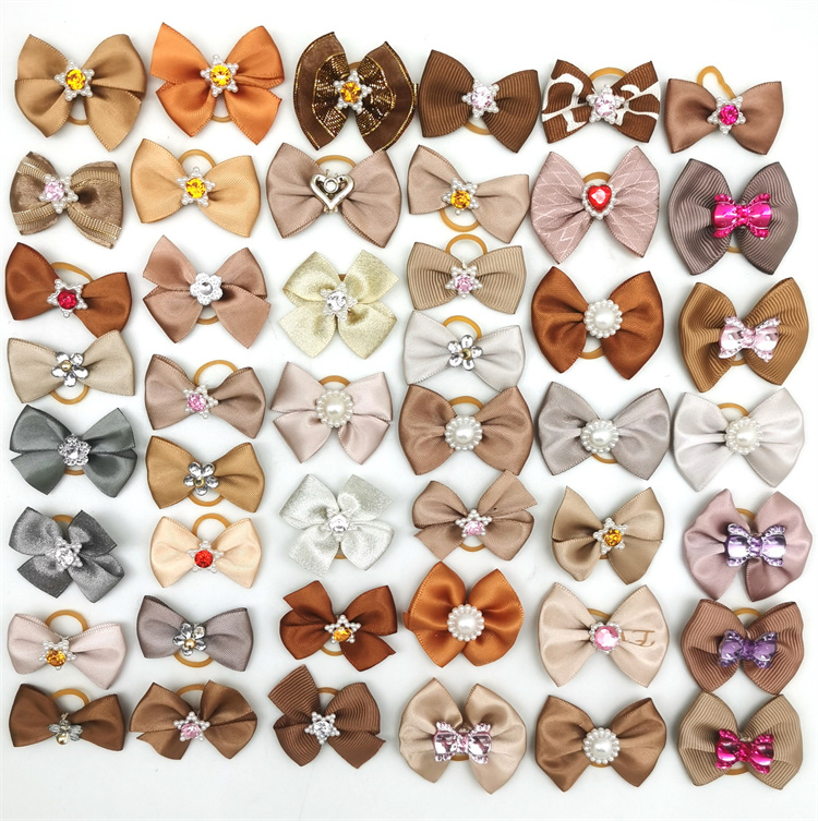 1200pcs Pet Grooming Hair Bows Puppy Mix Colours Decorate Hair Accessories for Small Dog Hair Rubber Bands Dog Grooming LT059