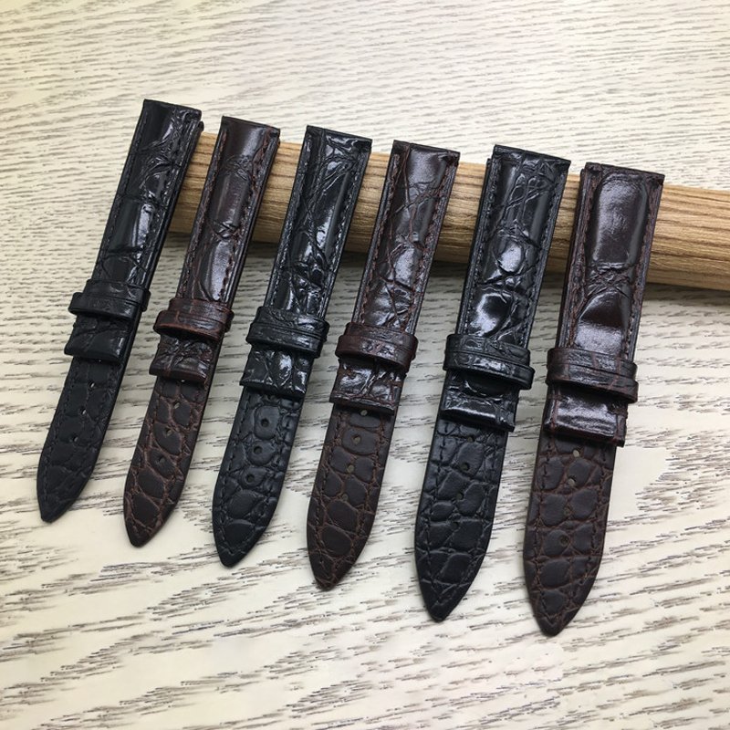 Watchband 14mm 16mm 18mm 19mm 20mm 21mm 22mm Real Alligator Leather Watch Band Strap and Butterfly Folding Clasp buckle