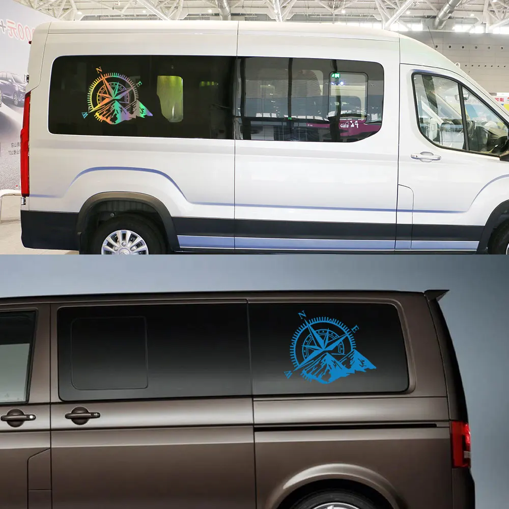 Car Stickers Camper Van COMPASS Graphics Body Decor Vinyl Film Decals Accessories For Volkswagen VW Transporter T4 T5 T6