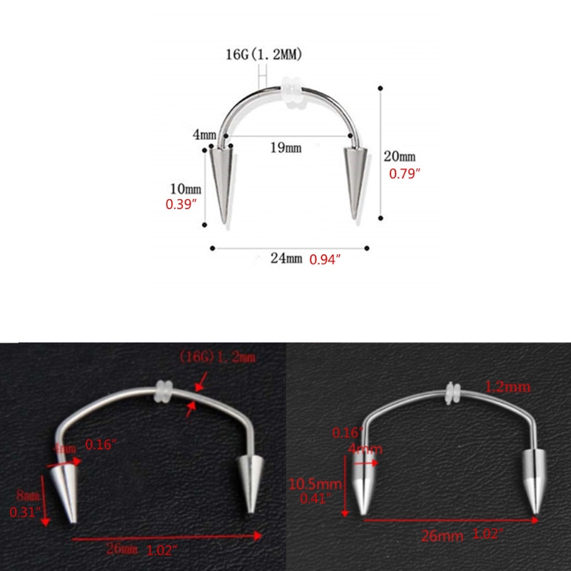 Dracula Nail Surgical Steel Piercing Smile Lip Nail Piercing Tooth Nail C-Shape Spike Lips Hoop Rings Vampire Teeth Decor