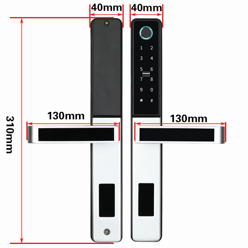 TTLock waterproof biometric fingerprint door Locks electronic Smart door lock RFID Card code lock For Aluminum Glass Door VD02