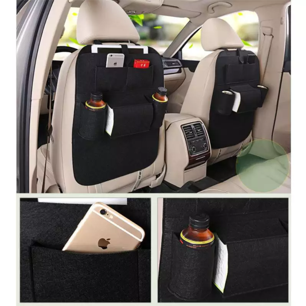 Car Back Seat Storage Bag Organizer Trunk Elastic Felt Storage Bag Organizer Hanging Car Accessories