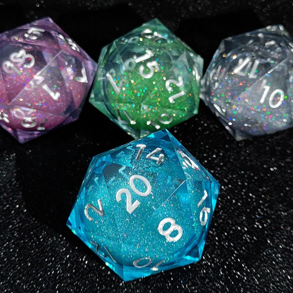 1PC Resin Fluid Dice DND D&D Flow Core Dice & Activity Eye & Ring Sharp Edge D and D Pathfinder Role Playing Games Dice
