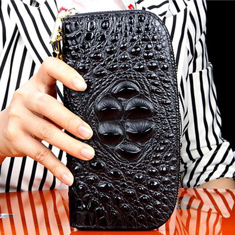 Card holder wallet High quality crocodile pattern cowhide leather clutch women Genuine leather bag women wallet