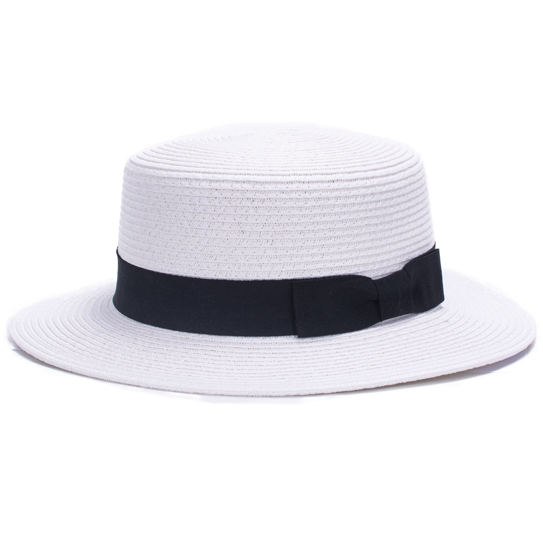 Lawliet Lady Straw Bowler Boater Sun Hats Round Flat Cap Summer Beach Cap Sailor Trilby Cap A456