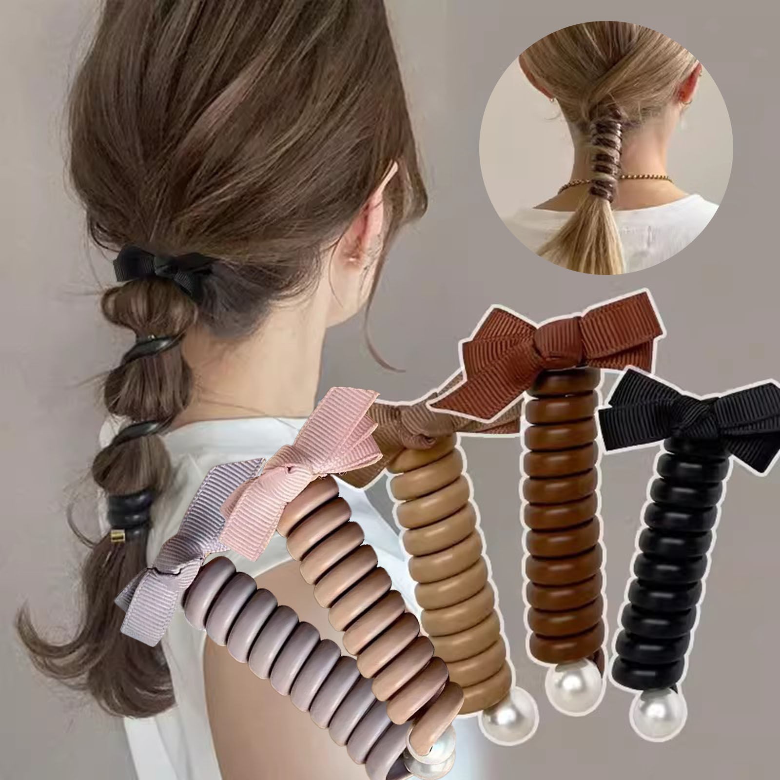 High Ponytail Bubble Braid Braided Hair Rope Net Red High End Feeling Tie Headband Bow Tie Telephone Hair Coils for Women's Hair