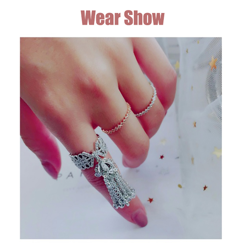 Famous Brand Royal Tassel Rings For Women Inlay Cubic Zirconia Adjustable Crown Ring bague femme AR015