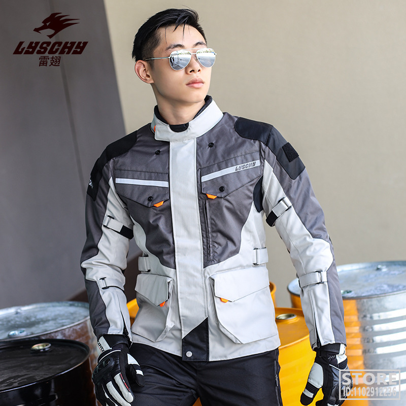 LYSCHY Motorcycle Jacket Pants Suit Cold-proof Waterproof Winter Men Motorbike Riding Moto Protective Gear Armor Clothing