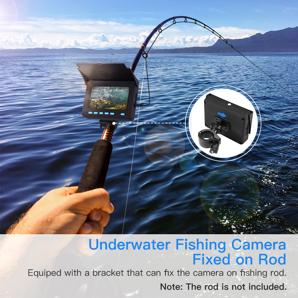 Eyoyo Portable Underwater Fish Finder Finshing Camera 4.3 inch Monitor 20M Cable HD 1000TVL 8500mAh Battery for Ice Lake Sea