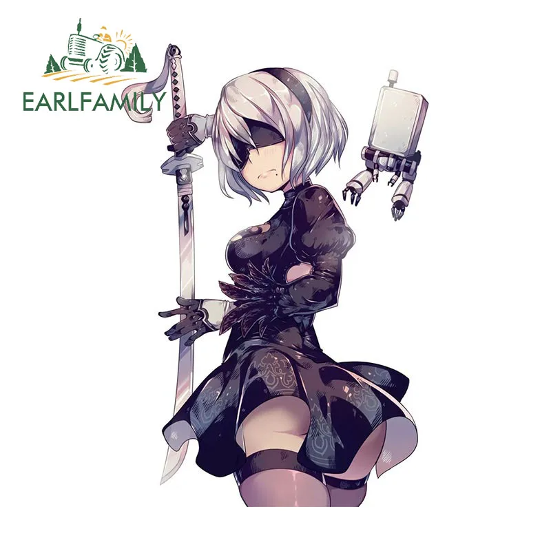 EARLFAMILY 13cm x 5.1cm for Sexy Anime NSFW Car Stickers Creative Personality Decals Sunscreen Vinyl Funny Car Door Protector