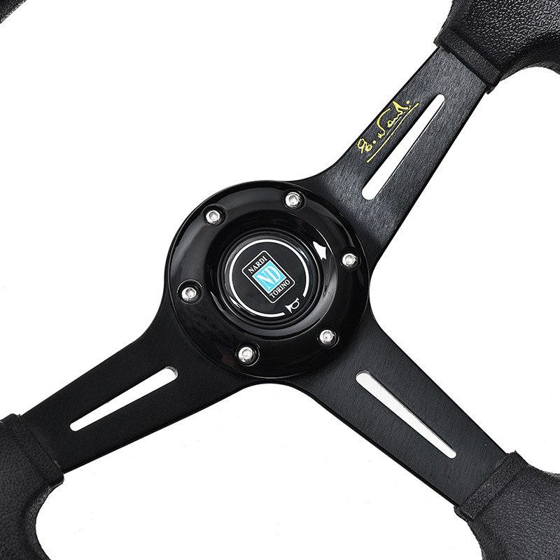 350MM Universal Classic ND Racing Steering Wheel Leather Deep Corn Nardi Steering Wheel for VW TOYOTA HONDA BMW Citroen