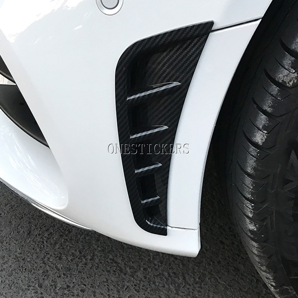 Pegatina de cubierta embellecedora de salida de aire lateral de parachoques delantero de coche para Mercedes Benz A C CLA GLC Class AMG W177 W205 C118