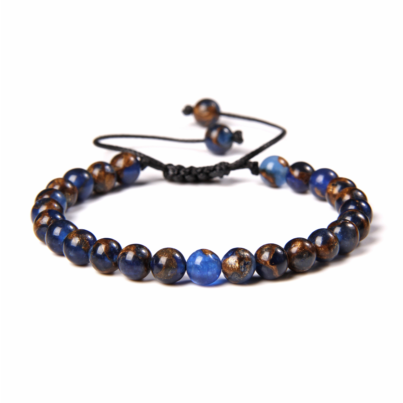 Trendy 100% Natural Stone 6MM Bead Braided Bracelet Quartzs Agat Obsidian Bracelets For Women Men Healing Reiki Handmade Jewelry