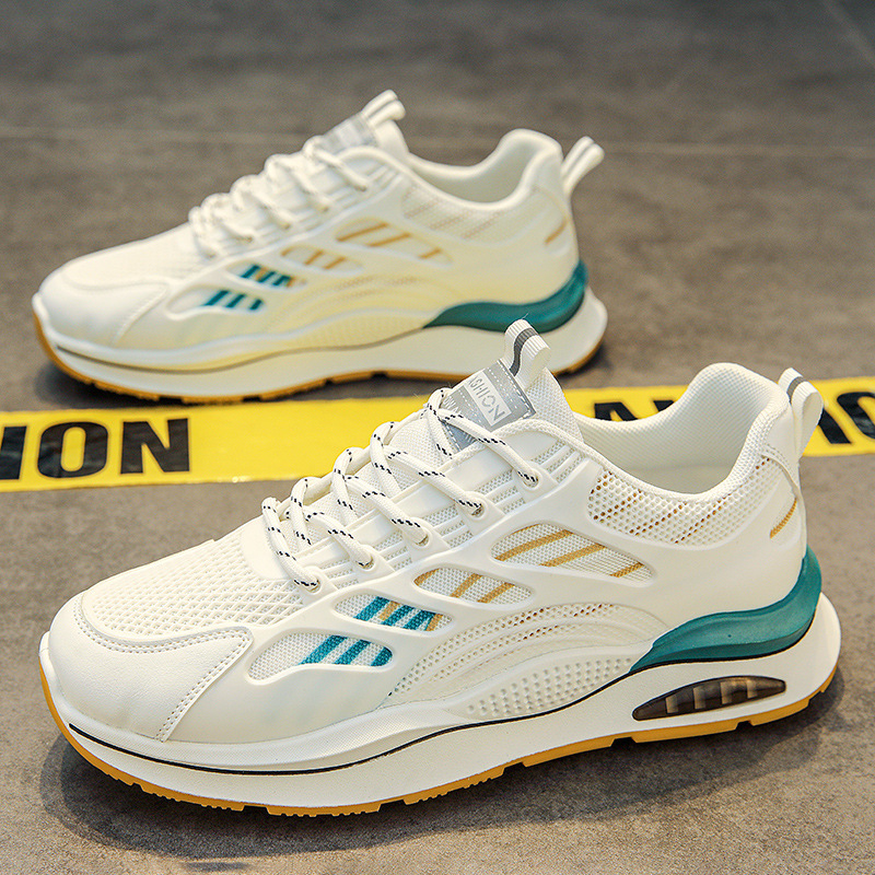 Men's Running Shoes Breathable New Sneakers Mesh Sports Shoes Casual Style White Clunky Shoes Black Free shipping