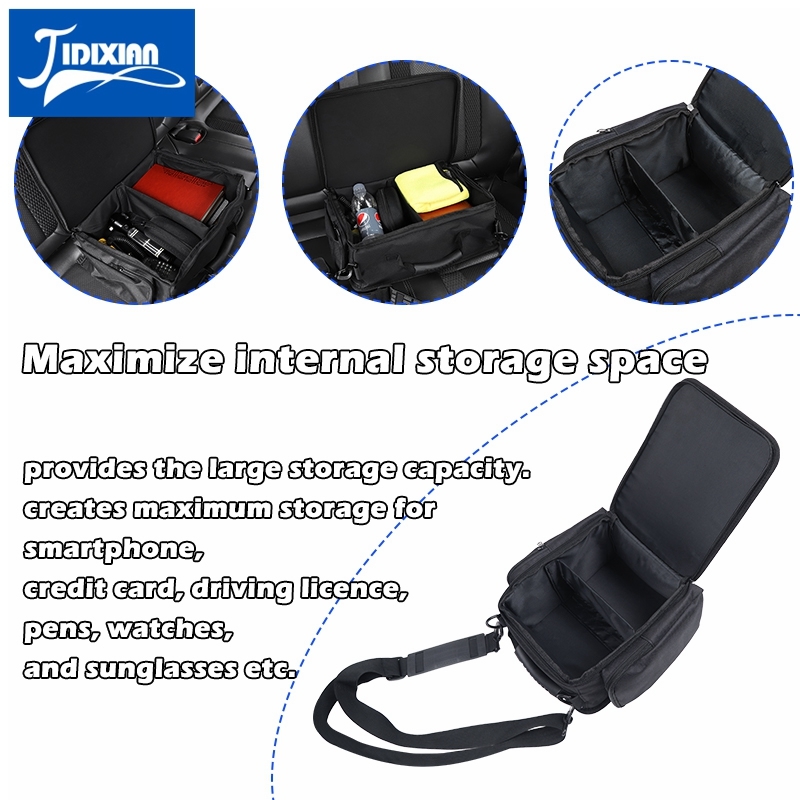JIDIXIAN Organizer for Jeep Wrangler JK JL JLU 2007-2017 2018 2019 2020 2021 2022 2023 2024 Up Rear Under Seat Storage Bag Box