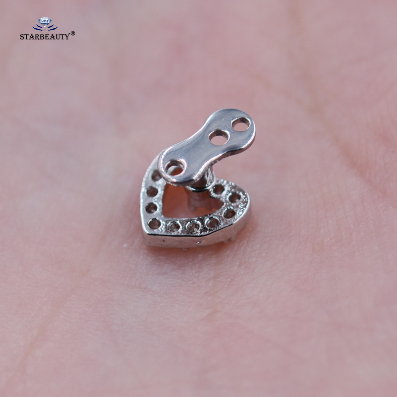 Top and Base 1 set Light Tide Micro Dermal Piercing 16G Heart Skin Diver Piercing Hand Hide-it Skin Steel Steel Body Jewelry