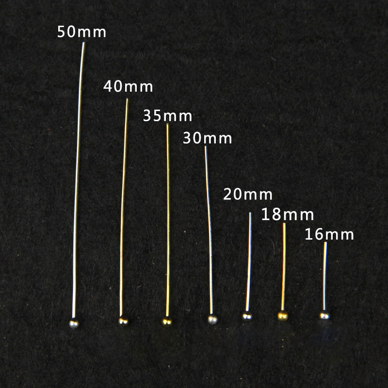 200Pcs/Lot Length 16/20/25/30/35/40/50 mm Gold Color Metal Ball Connector for Diy Jewelry Making Findings Head Pins Dia 0.5mm