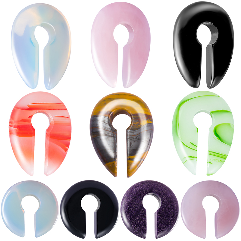 1PC Keyhole Stone Ear Weight Hanger Ear Heavy Stretcher Round Expander Earring Gauges Ear Plug Tunnel Piercing Body Jewelry 00G