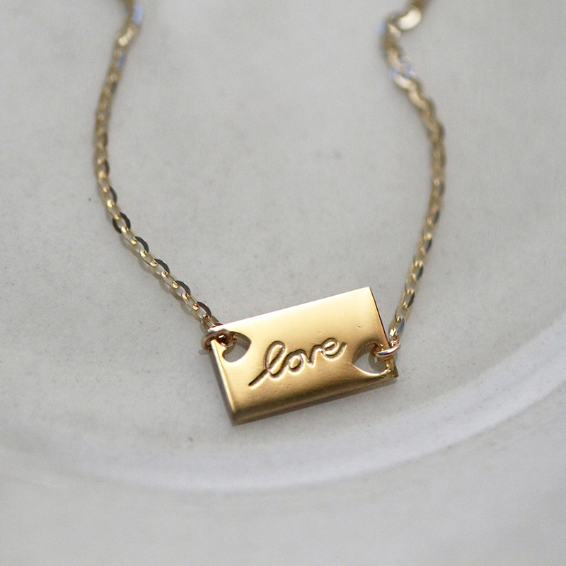 WOOZU Minimalist Letter Love Square Charm Bracelet Women 925 Sterling Silver French 14k Gold Plated Hip Hop Rock Bangle Jewelry