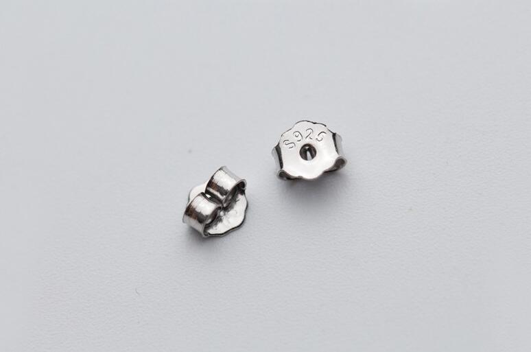 10pcs/lot 100% 925 Sterling Silver Earring Back Gold Rose Gold 4 5mm Butterfly Earring Stopper Findings for DIY Jewelry Findings