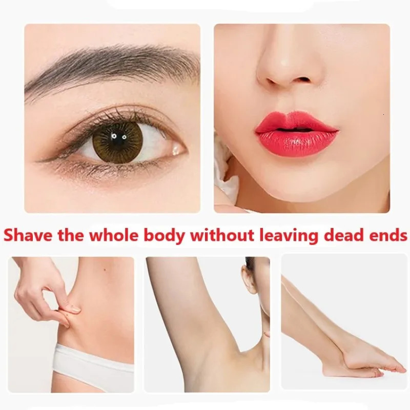 6 in 1 Women Shaver Painless Hair Removal Epilator Shaving Machine Face Beard Eyebrow Nose Trimmer Body Electric Razor 240624